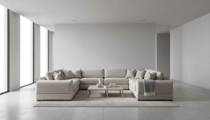 Sofa U Shape Nowoczesny Design Luksusowy Salon Duża Szara Narożnikowa kanapa Nowość