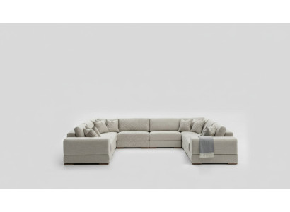 Sofa U Shape Nowoczesny Design Luksusowy Salon Duża Szara Narożnikowa kanapa Nowość