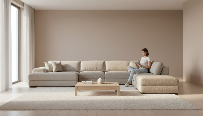 Narożnikowa kanapa Żywy krajobraz Materiał Duża Sofa Kanapa U Shape Sofa Tapicerowana 150x425x290