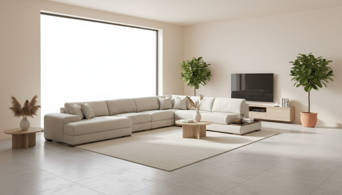 Sofa Kanapa Salon Narożnikowa kanapa Nowoczesny Design Meble Kształt U Sofa materiałowa