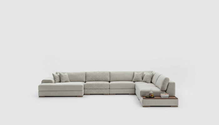Sofa Kanapa Salon Narożnikowa kanapa Nowoczesny Design Meble Kształt U Sofa materiałowa