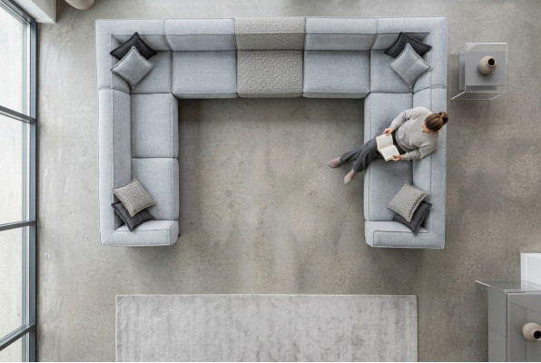 Narożnikowa kanapa U Kształt Salonu Nowoczesny Design Duża Szara Sofa Kanapa Nowość