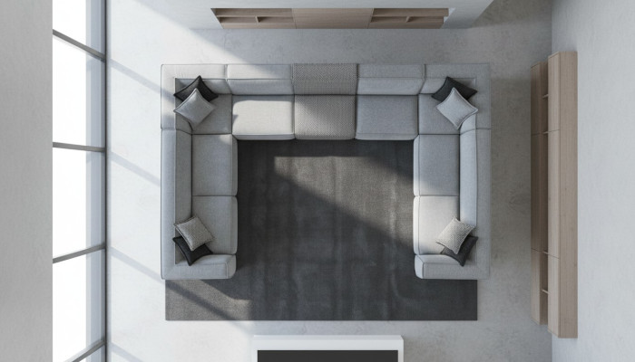 Narożnikowa kanapa U Kształt Salonu Nowoczesny Design Duża Szara Sofa Kanapa Nowość