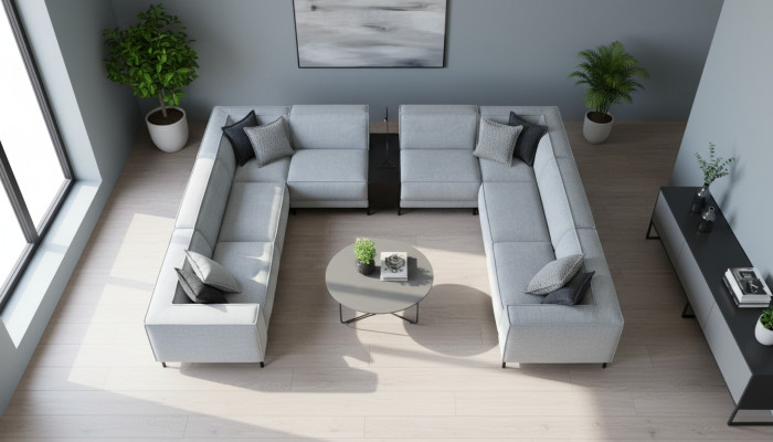 Narożnikowa kanapa U Shape Meble Salon Luksusowa Nowoczesna Duża Sofa Kanapa Żywy krajobraz