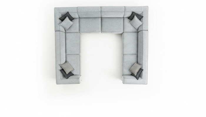 Salon Narożnikowa kanapa U Shape Luksusowy Nowoczesny Design Szara Duża Sofa Żywy krajobraz