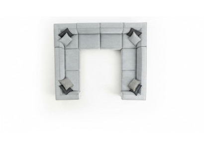 Salon Narożnikowa kanapa U Shape Luksusowy Nowoczesny Design Szara Duża Sofa Żywy krajobraz
