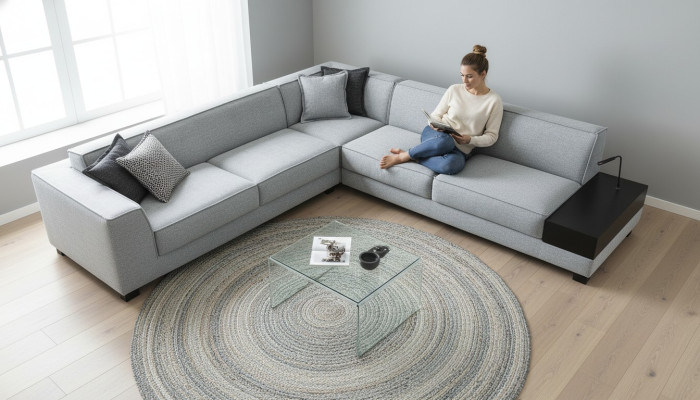 Narożnikowa kanapa Sofa w kształcie litery L materiał Włókienniczy luksusowy salon meble narożna kanapa