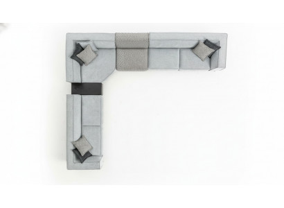 Narożnikowa kanapa Włókienniczy Modern Design Podkładka Sofa 430x375cm Kanapa Sofy w kształcie litery L