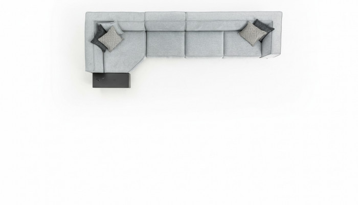 Zestaw narożny Kanapa Sofa Szary Materiał Kanapy Meble 430x165 Sofy Sofy