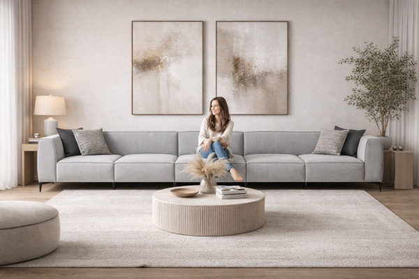 Meble włoskie duża Sofa Kanapa 8 miejsce do siedzenia Włoskie kanapy xxl Sofy Włókiennicze