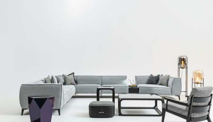Narożnikowa kanapa Kształt U Salon Podkładka Sofy Kanapa Meble Style Sofa Kanapy