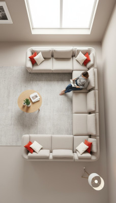 Sofa salonowa w kształcie litery U Narożnikowa kanapa beżowa tapicerowana sofa o nowoczesnym designie