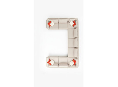 Sofa salonowa w kształcie litery U Narożnikowa kanapa beżowa tapicerowana sofa o nowoczesnym designie