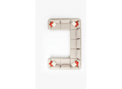 Sofa salonowa w kształcie litery U Narożnikowa kanapa beżowa tapicerowana sofa o nowoczesnym designie