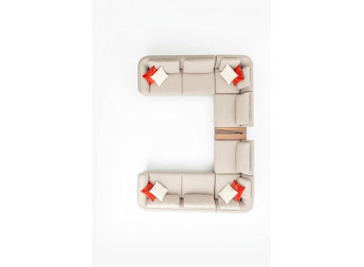 Sofa do salonu beżowa Sofa tapicerowana Design nowoczesna Narożnikowa kanapa w kształcie litery U Nowość