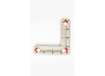 Narożnikowa kanapa Sofa L Kształt Luksusowy Salon Beżowa Podkładka Sofa Meble 402x402cm
