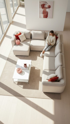 Narożnikowa kanapa Tapicerowana sofa w kształcie litery U nowoczesny luksusowy salon Narożnikowa kanapa Żywy krajobraz