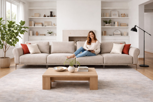 Sofa 6 miejsce do siedzenia Tapicerowana sofa do salonu luksusowy nowoczesny styl nowy