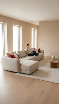 Narożnikowa kanapa Beżowa Luksusowa Sofa do Salonu Kanapa Kształt L Nowoczesny Design 420x170
