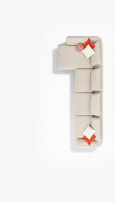 Narożnikowa kanapa Beżowa Luksusowa Sofa do Salonu Kanapa Kształt L Nowoczesny Design 420x170