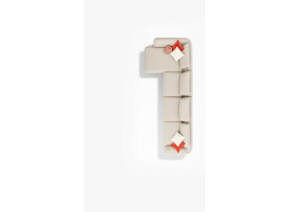 Narożnikowa kanapa Beżowa Luksusowa Sofa do Salonu Kanapa Kształt L Nowoczesny Design 420x170