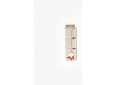 Wygodna 5-miejscowa sofa do siedzenia w prostym beżowym kolorze i nowoczesnym designie