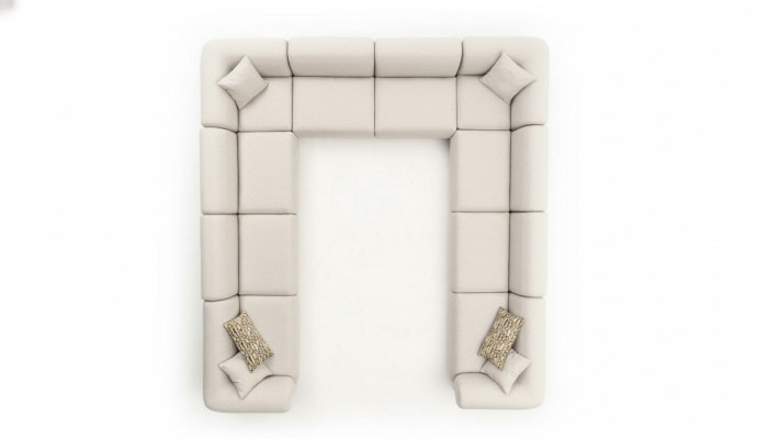 Sofa Kształt U Sofa Tapicerowana Salon Narożnikowa kanapa Modern Design Żywy krajobraz