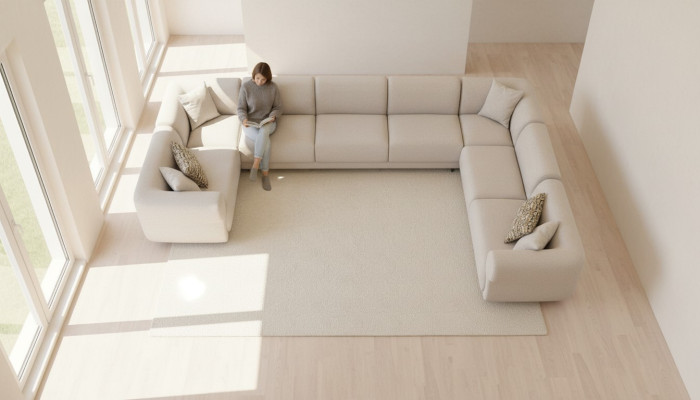 Sofa Kształt U Salon Luksus Żywy krajobraz Design Podkładka Narożnikowa kanapa Meble