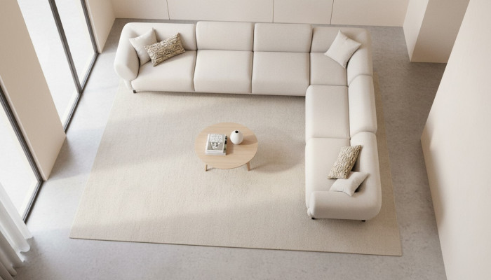 Narożnikowa kanapa L-Shape Beige Zestaw narożny Meble Włókiennicze Style 405x315 Kanapa Sofa