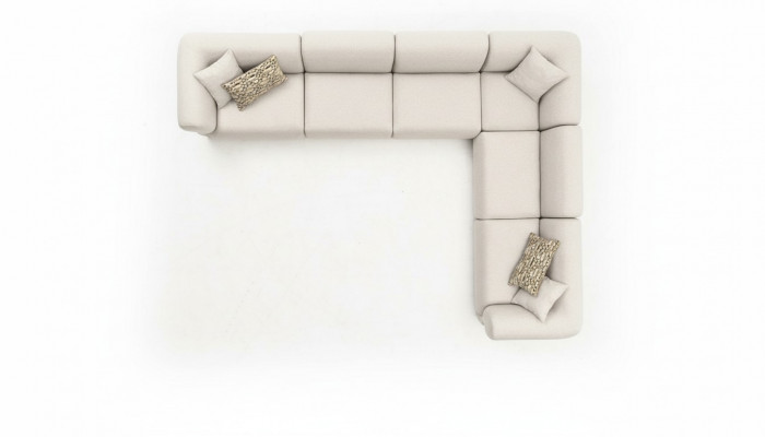 Narożnikowa kanapa L-Shape Beige Zestaw narożny Meble Włókiennicze Style 405x315 Kanapa Sofa