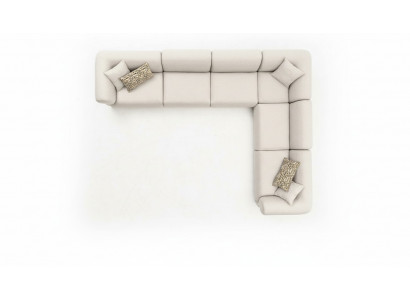 Narożnikowa kanapa L-Shape Beige Zestaw narożny Meble Włókiennicze Style 405x315 Kanapa Sofa