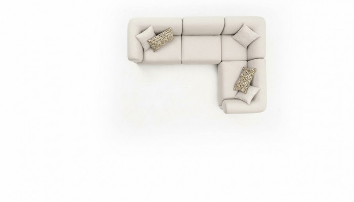 Sofa Tapicerowana Sofa L-Shape Beżowa Meble Do Salonu Włókienniczy Styl Nowoczesny
