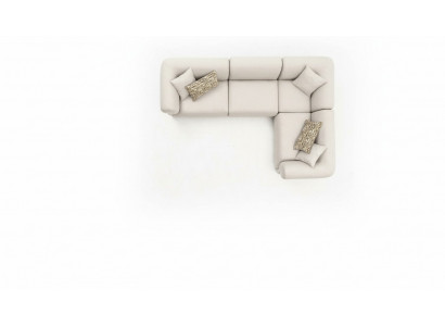 Sofa Tapicerowana Sofa L-Shape Beżowa Meble Do Salonu Włókienniczy Styl Nowoczesny