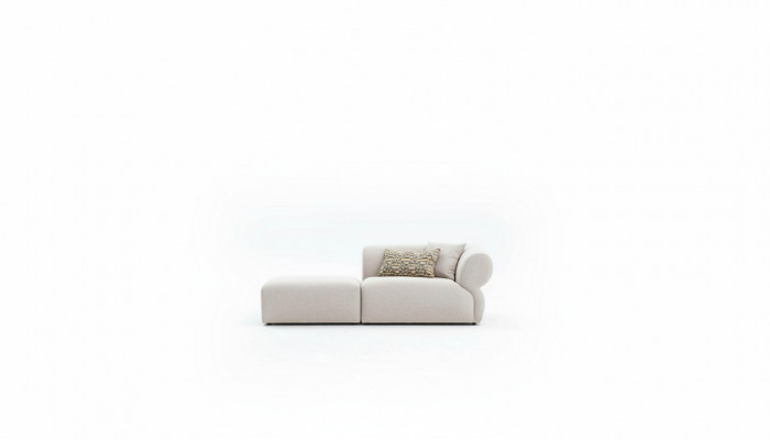 Włókienniczy Sofa 3 miejsce do siedzenia Salon Luksusowe Meble Design Kanapa Beżowa 215cm