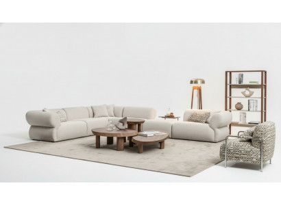 Cozy Narożnikowa kanapa Beżowa sofa tapicerowana w kształcie litery L Żywy krajobraz Couch Nowość