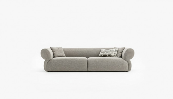 Sofa 3 miejsce do siedzenia Beżowa Sofa Luksusowy Salon Nowoczesny Design Tkanina obiciowa Nowość