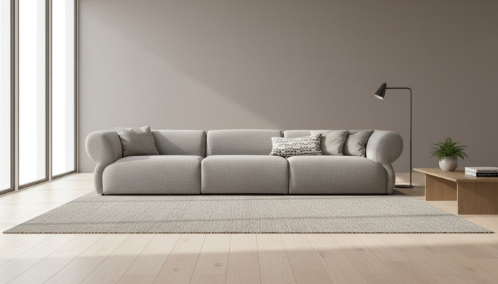 Duża 5-miejscowa sofa materiałowa z pokryciem tekstylnym premium w nowoczesnym stylu
