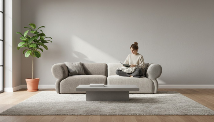 Sofa luksusowa 3 miejsce do siedzenia Szara tapicerowana sofa salonowa trzyosobowa kanapa 250cm