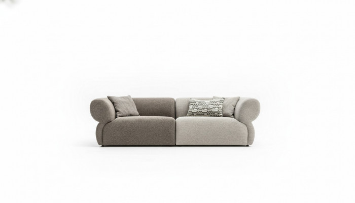 Sofa luksusowa 3 miejsce do siedzenia Szara tapicerowana sofa salonowa trzyosobowa kanapa 250cm