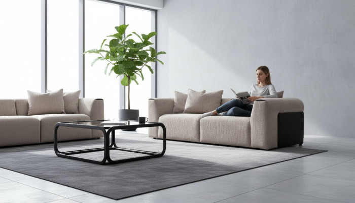 Nowoczesna sofa luksusowa Włókienniczy salon tapicerowana sofa 3 miejsce do siedzenia design