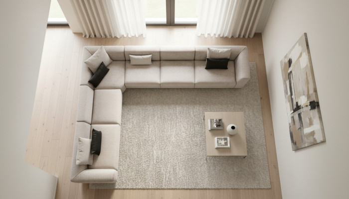 Narożnikowa kanapa sofa Kształt U tapicerowana sofa do salonu projekt designerskiego miejsca do siedzenia krajobraz