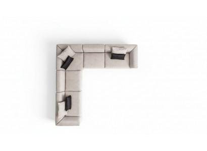Taupe Narożnikowa kanapa zestaw narożnych sof kompaktowa sofa narożna meble tekstylne sofa do siedzenia