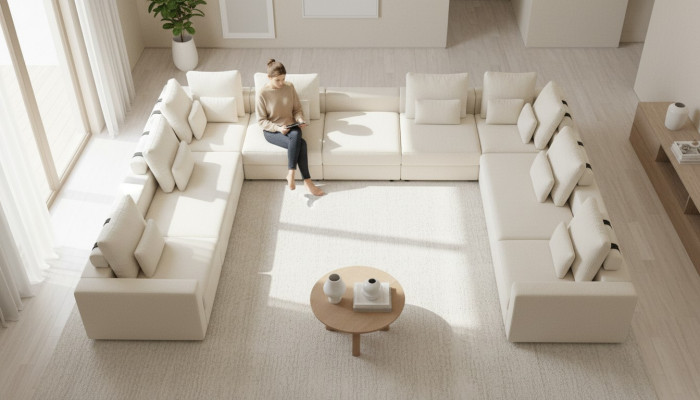 Narożnikowa kanapa Sofa do salonu w kształcie litery L Włókienniczy Meble Design Nowoczesna sofa tapicerowana