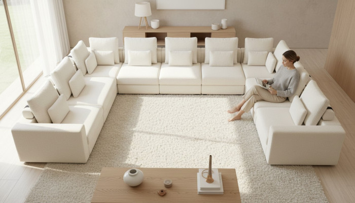 Design Narożnikowa kanapa Sofy Nowoczesne w kształcie litery L Sofa Tapicerowana do Salonu Modern