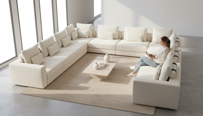 Sofa tapicerowana Duży Kształt U meble do salonu designerska kanapa Żywy krajobraz