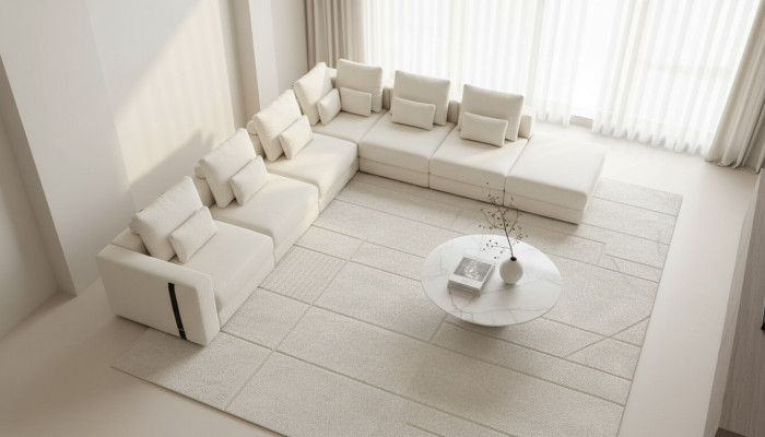 Biały Żywy krajobraz salon Sofa w kształcie litery L Podkładka designerskie Meble style