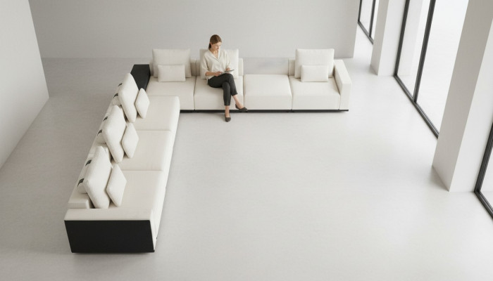 Narożnikowa kanapa L-shape Żywy krajobraz Podkładka Włókienniczy Couch Sofa Set Luxury Meble