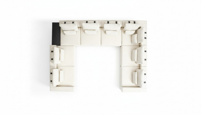 Włókienniczy Kształt U Sofy Living Room Design Żywy krajobraz Couches Sofa
