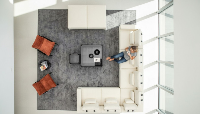 Zestaw sofowy Designerska sofa tapicerowana w kształcie litery L Fotel Meble tapicerowane Narożnikowa kanapa