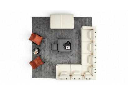Zestaw sofowy Designerska sofa tapicerowana w kształcie litery L Fotel Meble tapicerowane Narożnikowa kanapa